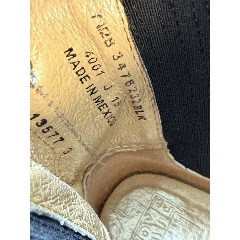 FRYE Women's Pippa Moto Chelsea Boot Leather pull on Black 7.5 B Broken In Edgy